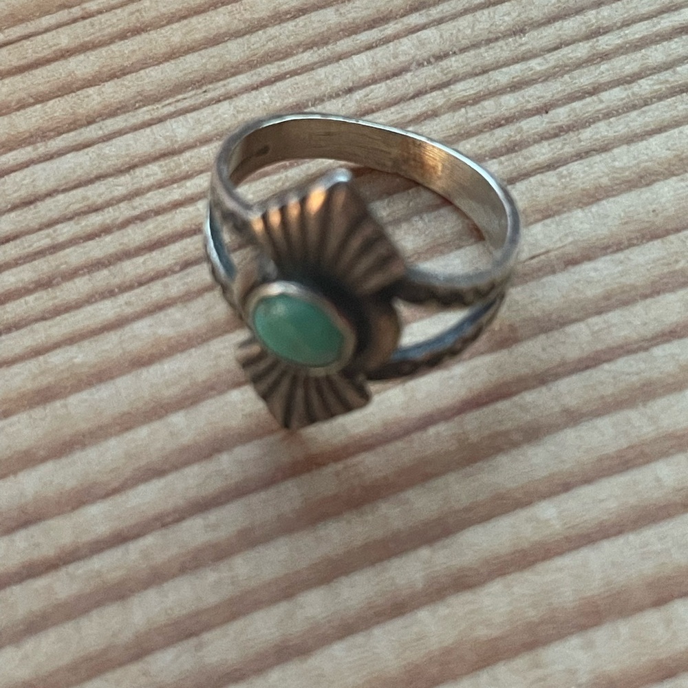 Vintage bell trading Company, Sterling, silver turquoise ring size 4